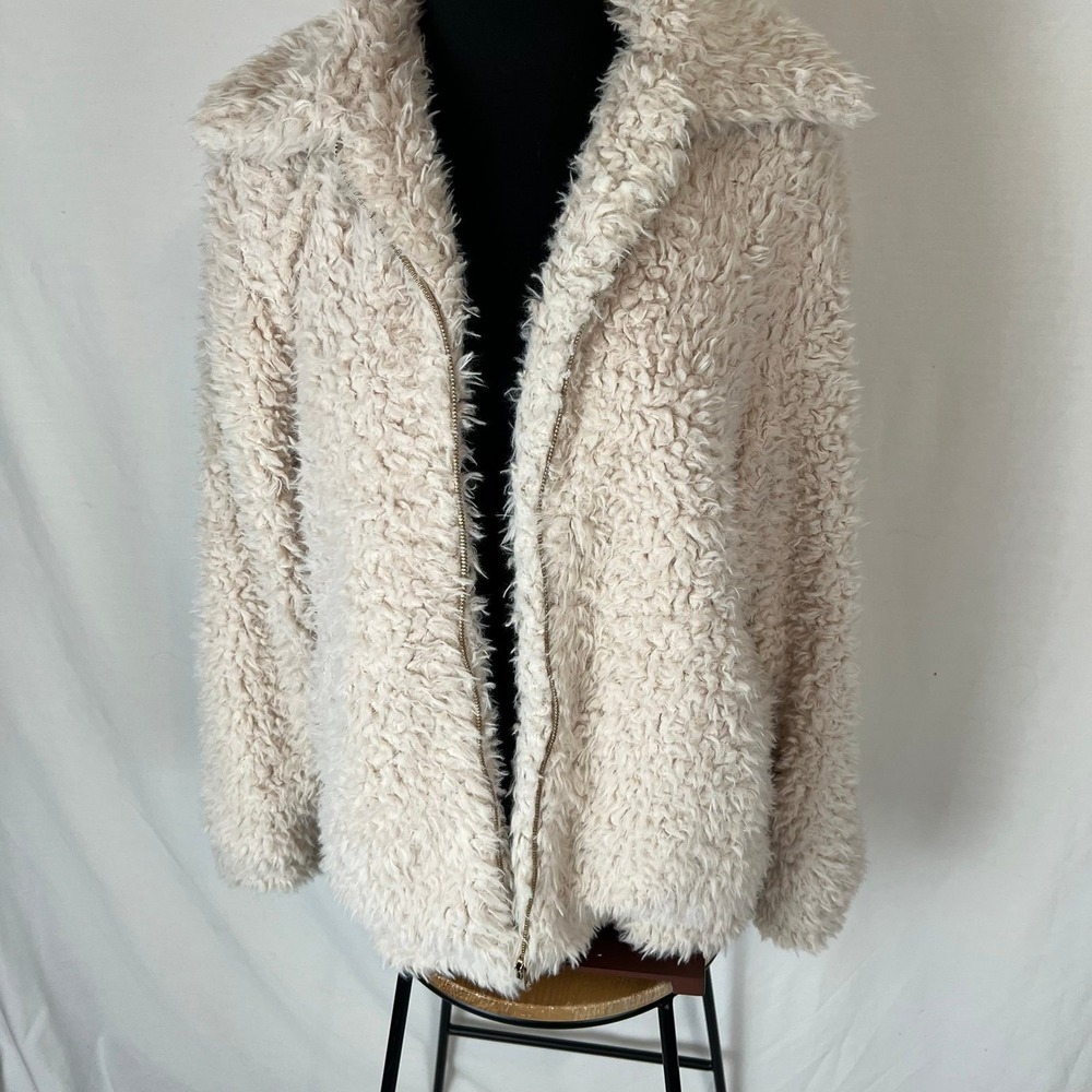 Show Me Your Mumu Sheldon Bomber Jacket in Shortbread Shearling, sz Small